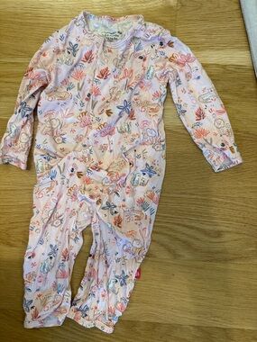 Baby Girls' Pink Floral Animal One-Piece Pajamas